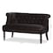 Baxton Studio Flax Black Velvet Upholstered 2-seater Loveseat 143-8100 - alternate 9